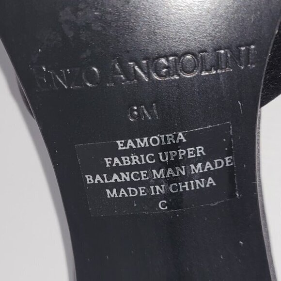 Enzo Angiolini Eamoria Black Fabric Heeled Slide w/Rhinestones Womens Shoes SZ 6 - Picture 10 of 10